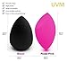 UVM 2Pack High-End Powerful Makeup Sponge Beauty Blender for Applicator, Foundation and Highlight Water Drop (Black) and Flat Edge Olive (Rose Pink)