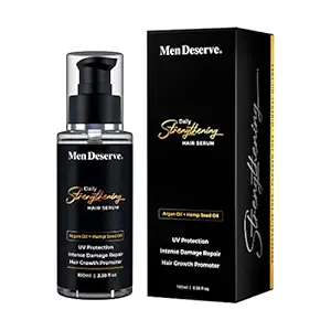 Men Deserve Daily Strengthening Hair Serum Enriched with Argan Oil and Hemp Seed Oil for Hair Growth, UV Protection and Intense Damage Repair (100ml)