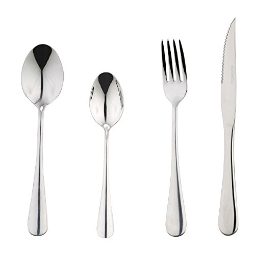 Renberg Paris Set de 24 Piezas de cubertería en Acero Inoxidable, Centimeters