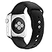 Produktbild Cooljun Armband für Apple Watch Armband 44mm Weiches Silikon Sport Schlaufe Handgelenk Uhrband Ersatz Armreif Uhrenarmband für Apple iWatch Series 4 (Schwarz)