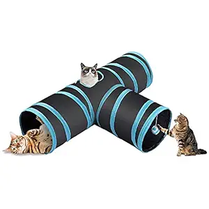 PSK PET MART Cat Tunnel - Collapsible 3 Way Play Toy, Tube Fun for Rabbits, Kittens and Dogs