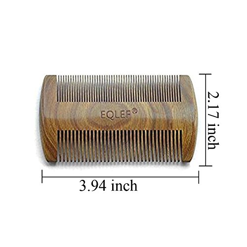 EQLEF® Beard Holzkamm, nicht statisch Grün Sandelholz handgefertigten Kamm, Schnurrbartkamm Holz (9 cm) - 3