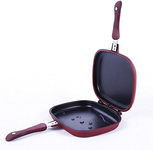 CUCUCU Frying Pan Steak Fry Pan Nonstick Fry Pan 28Cm Double Fry Pan Pressure Cooker Household Pancake Pancake Pan Nonstick Cooker Gas Cooker Dedicated,red