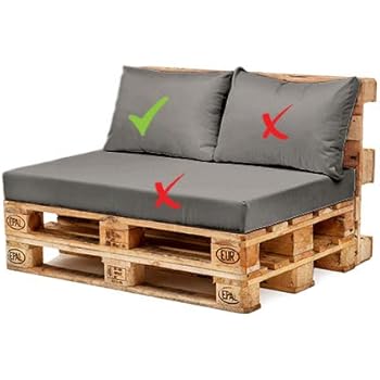 Grey Water Resistant Pallet Furniture 1 Piece Hollowfibre Back