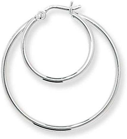 Sterling Silver 925 Double Hoop Earrings
