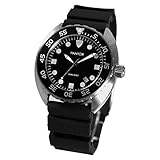 Pantor Nautilus 515 200 m Schweizer Quarz-Taucheruhr für Herren, 45 mm, mit drehbarer Lünette und Gummiband, Taucheruhr.