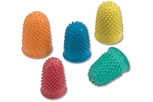 YUBRILA LGT 5 Sizes Rubber Finger Tips 5 Colors Rubber Finger Thimbles Thimblette Rubber Finger Pads for Money Counting, Writing, Sorting Task to Protect Finger Tip & Gripping Aid (5)