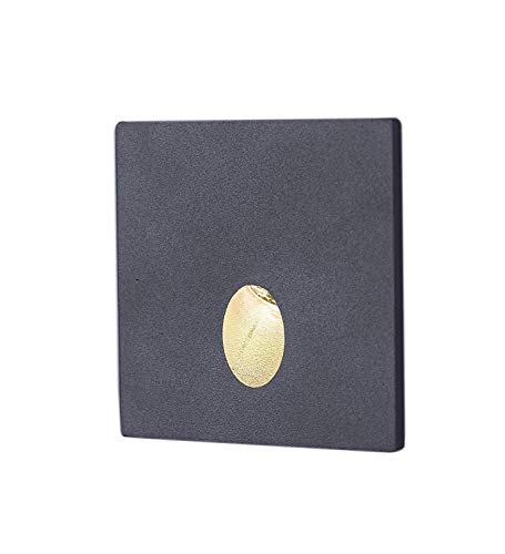 zeyun LED Lampe à encastrer mural pour extérieur, escaliers, lampe, 3 W, aluminium 80 x 80 mm