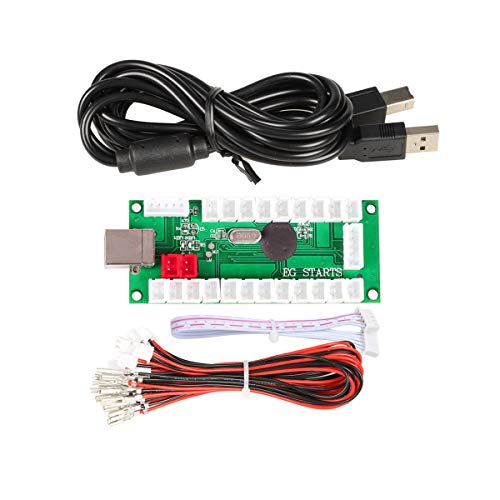 IGames Cero Delay USB Codificador a PC Juegos Mandos Para Arcade Sanwa Kits Piezas Mame Jamma & Otro juegos para PC ( 5Pin Joystick + Sanwa Estilo Pulsar Botón)