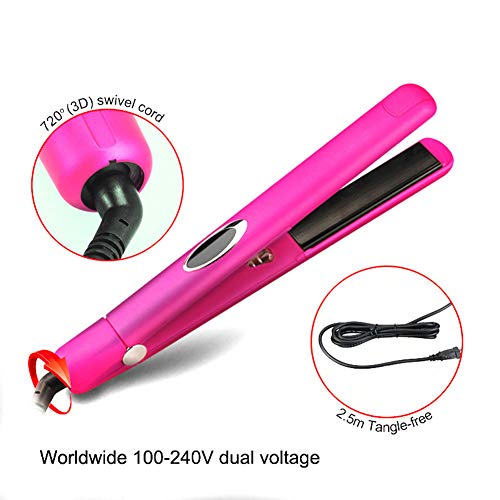 DYN 3D Negative Ion Infrared Hair Straightener Suitable For Business Travel  Travel  Family 110V-220V Pink