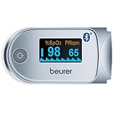 Beurer PO-60 - Pulsioxímetro con bluetooth, color blanco y plata