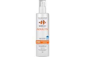 SAFE SEA - Solar Medusas Crema Solar 50 SPF Adultos 250ml | Protector Solar 50 Eco-Friendly | Spray Solar 50 | Proteccion Solar 50 SPF | Antimedusas