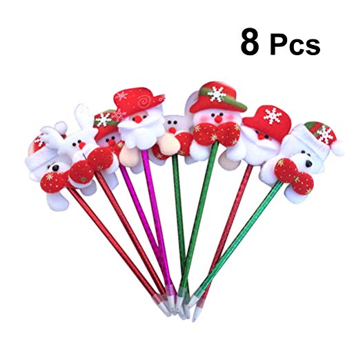 Preisvergleich Produktbild Toyvian 8 stücke Weihnachten Kugelschreiber mit Mix Muster Geschenk Stifte für Weihnachten Urlaub Festliche Party Favors Studenten Büro Schule Schreibwaren (zufällige Stile)