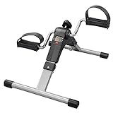 ReaseJoy Folding Arm and Leg Pedal Exerciser with LCD Display Indoor Portable Mini Exercise Bike Resistance Adjustable