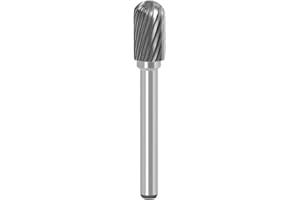 Boxonly Tungsten Carbide Rotary Burr Die Grinder Bits Single Cut Grinding Head Diameter 10mm with 1/4" Shank Rotary Tool for Woodworking Drilling DIY Engraving Metal Polishing C1020M06