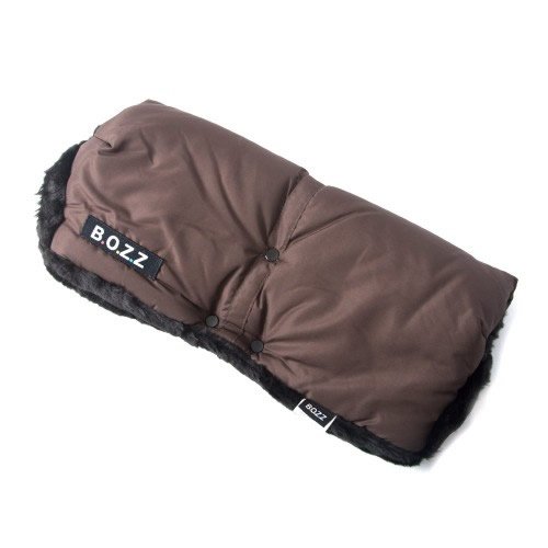 BOZZ Handmuff/Handwarmer for Pushchair - Dark Brown with Black Faux Fur (Universal)