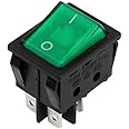 K M Electronics® DPST Illuminated NEON Green Rocker Switch ON Off 16 AMP 240 Volt AC