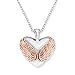 Produktbild Engelsrufer With Love Geflügeltes Herz Kette mit Anhänger für Damen Bicolor Rhodiniertes und Rosévergoldetes 925er-Sterlingsilber Länge 45 cm + 5 cm