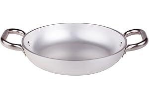 BALDASSARE AGNELLI Pentole Agnelli Linea Alluminio 5 mm Tegame Radiante con Due Maniglie Inox, Argento, 24 cm