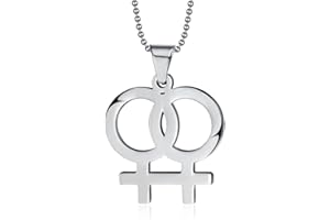 Joielavie Bijouterie Anhänger Halskette Doppelte Weibliche Symbol Spleiß Homosexuell Lesbian LGBT Gay Pride Edelstahl Kette Geschenk Für Frauen