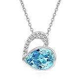 "Herz des Meeres "Halskette mit Kristallen von SWAROVSKI, Halskette Damen, Schmu