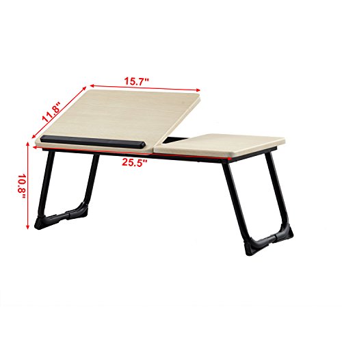 GreenForest Laptop Tisch Computertisch Schreibtisch 65.0CM*30.0CM*29.0CM Schwarz+Beige - 5