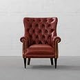 LUSTRE ENTERPRISE Eunoia High Back Wing Chair for Living Room Leatherette BrownTan(W: 33" x H: 41" x D: 34")