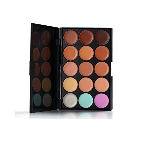 Pure Vie® 11 Stück Make Up Pinsel + 15 Farben Concealer Abdeckcreme Camouflage Palette Cover Abdeck Makeup - 5