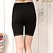 Liang Rou Maternity Ultra Thin Stretch Short Leggings Lace Trim Black