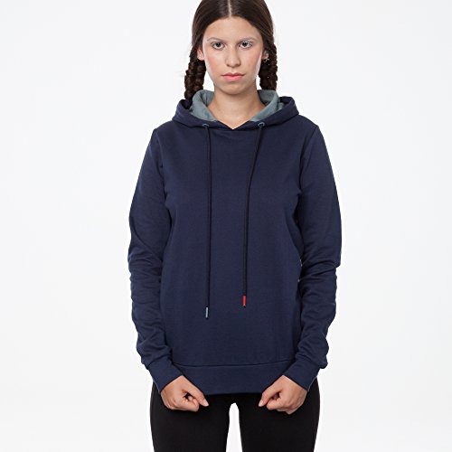 THOKKTHOKK Damen Kapuzenpullover Blau Bio Fair, Größe:S - 5