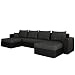 Produktbild Mirjan24  Ecksofa Sofa Couchgarnitur Couch Rumba! Wohnlandschaft mit Schlaffunktion und Bettkasten, Ecksofa in U-Form, Polstermöbel, Farbauswahl, Kissen-Set (Soft 011 + Lawa 06)