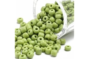 Handicraft Emporium Glass Seed Beads | Round | 4mm | Lime Green | 50g