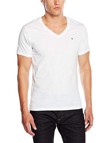 Tommy Hilfiger - Original Vn Knit S/S - T-Shirt - Homme - blanc (CLASSIC WHITE) - Medium