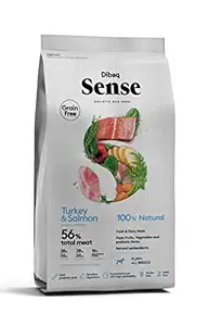 Dibaq Sense Hypoallergenic Maxi and Medium Puppy Dry Dog Food Turkey and Salmon Grain Free, 2kg