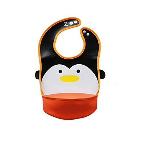 Waterproof&Leakproof Baby Bibs, Unisex, brown penguin