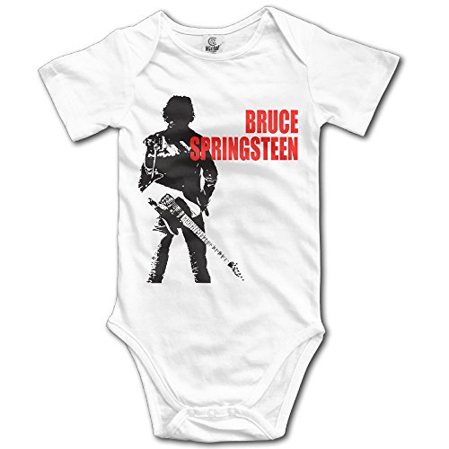 MTOO Baby's Bruce Springsteen Hanging Bodysuit Romper Playsuit Outfits Clothes Climbing Clothes Short Sleeve White