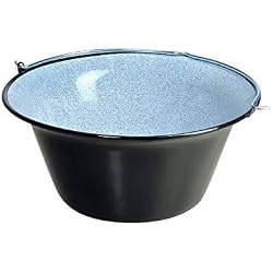 acerto 31169 Bouilloire hongroise originale en goulasch (50 litres) pour trépied * Emaillée * Emaillée * Résistante aux rayures * Neutre en goût | Casserole en goulasch, marmite à soupe