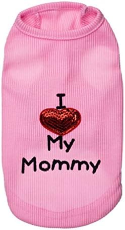 YiJee Fashion Cute Dog clothes Summer Dog Pet Vest Puppy Printed T Shirt Pink Mommy 2XS
