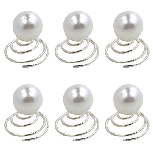 Bride Boutique Bridal Wedding Prom Pearl Hair Coils Swirls Spirals Twists Springs Pins