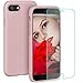 Produktbild ProBien Hülle für iPhone 7 / iPhone 8, Silikon Handyhülle mit Kostenlos Panzerglas, Anti-Fingerabdruck Schutzhülle Kratzfest Bumper Case Cover für iPhone 7 / iPhone 8 - Pink