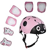 Juego de equipamiento protector de 2,7 piezas: casco, 2 coderas, 2 rodilleras y 2 protectores de muñeca, 7 piezas de protección para el juego, te ofrece una protección completa y perfecta mientras haces deporte.