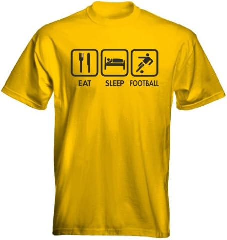 Eat Sleep Clothing By Velocitee Kids T-Shirt Eat Sleep Football Logo 1-Gold 9-11