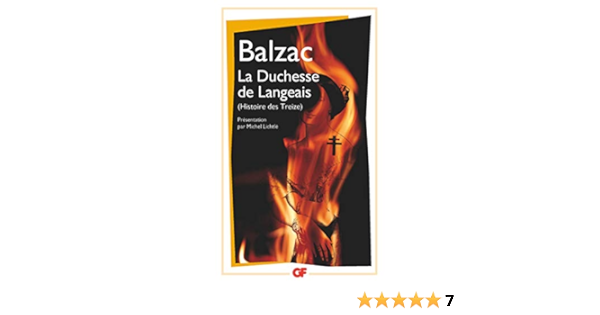 Amazon Fr La Duchesse De Langeais Histoire Des Treize Balzac Honore De Lichtle Michel Livres