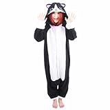 Honeystore Jumpsuit Tier Cartoon Fasnacht Halloween Kostüme Katze Schlafanzug Cosplay Pyjama S -