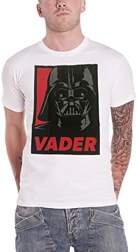 Star Wars T Shirt Force Awakens Darth Vader Retro Poster Official Mens White XL