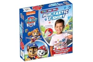 Bookoli - Colour Your Own PAW Patrol T-Shirt Kit - Reusable Art and Craft Activity for Children 3-5 Years - Gifts for Boys - Contains Tshirt + 10 Washable Pens + Colouring Book