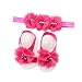 Cute Foot Flower Barefoot Sandals+Headband Baby Set Baby Elastic Hair Bands Infant Kids Headbands(4 pcs)