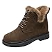 Produktbild JUSTSELL_Schuhe Damen Stiefeletten,Frauen Lace-Up Ankle Boots Einfarbig Booties Runder Kopf Schuhe Casual Allroundstiefel Stiefel