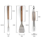 Rustler Grillbesteck 5-Set aus Edelstahl mit langen Holzgriffen aus FSC® 100% Akazie – Bild 7