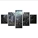 Produktbild hhlwl Dekor Moderne Wandkunst HD Druck 5 Stücke Berg Malerei Blauer Himmel Weiße Wolke Landschaft Poster Modulare Leinwand Bilder-40x60/80/100cm-no frame